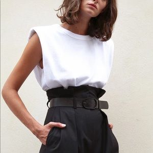 Frankie Shop Eva Padded Shoulder Muscle T-Shirt